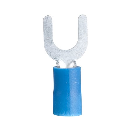 GARDNER BENDER Spade Terminal, 600 V, 16 to 14 AWG Wire, 8 to 10 Stud, Vinyl Insulation, Blue 20-114